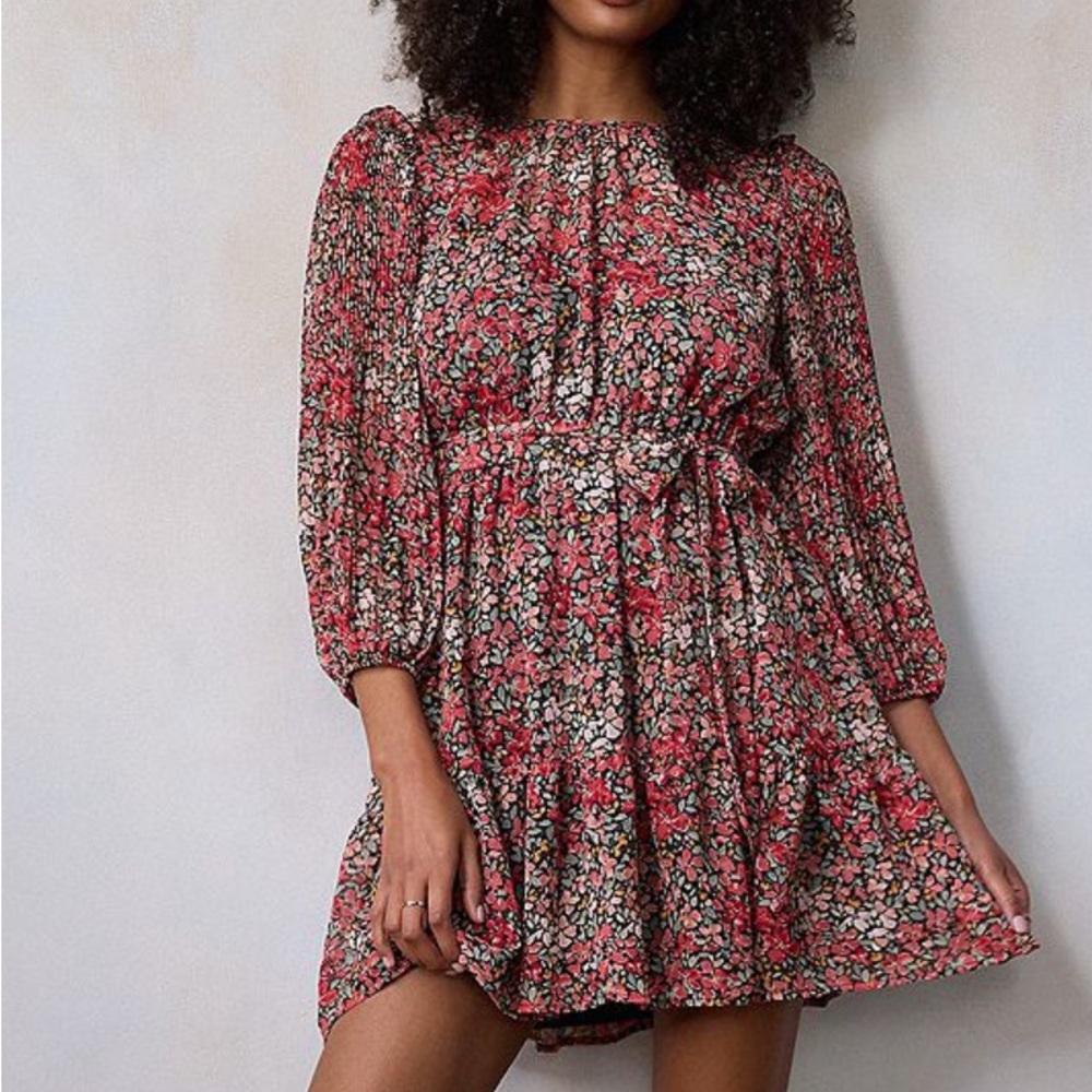 Floral Red Dress